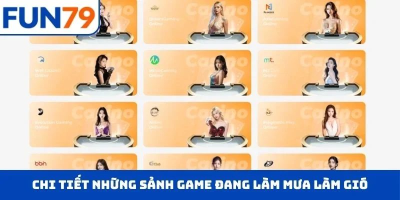 Chi tiết những sảnh game đang làm mưa làm gió